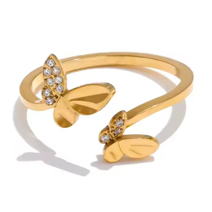 Gracefully Fashion Butterfly Cz Ring