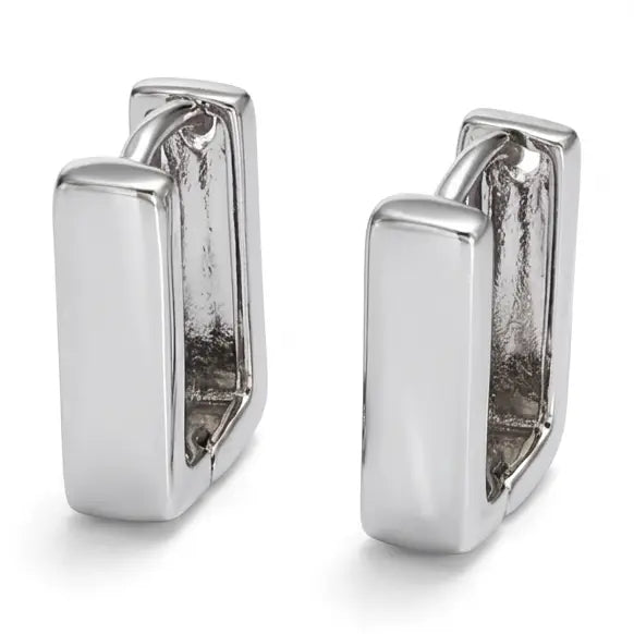 Gracefully Fashion Dainty Square Hoops- Silver