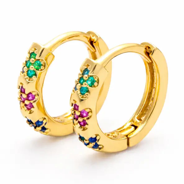 Gracefully Fashion Multi Cz Flower Huggies
