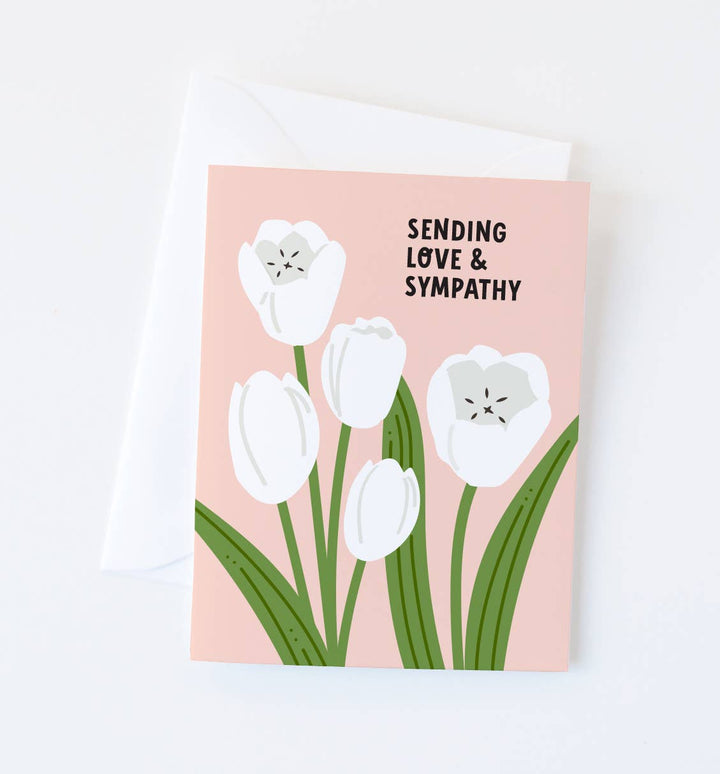 Graphic Anthology Card White Tulip Condolences Card