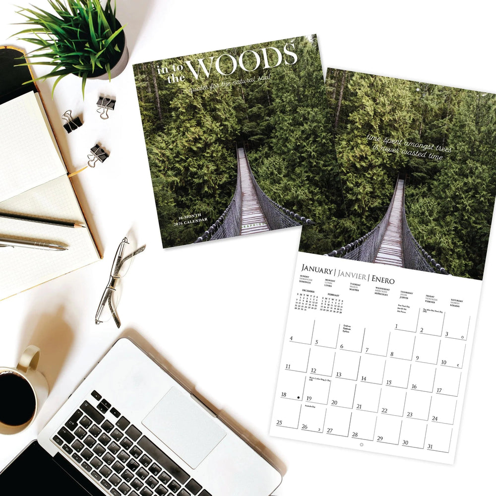 Graphique de France Calendar In to the Woods 12 x 12 2026 Wall Calendar
