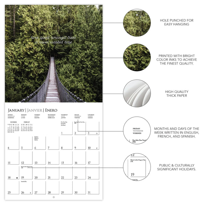 Graphique de France Calendar In to the Woods 12 x 12 2026 Wall Calendar