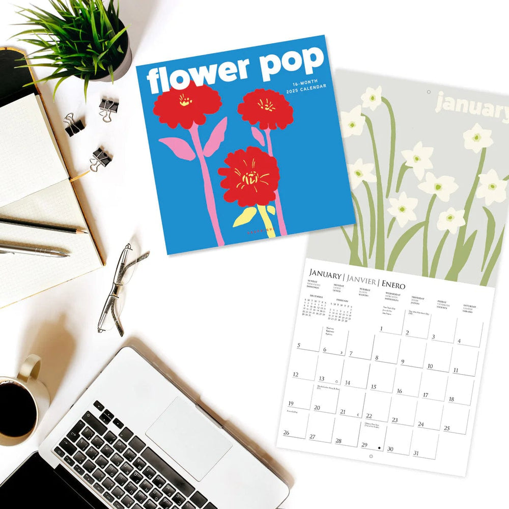 Graphique de France Flower Pop 12x12 Wall Calendar