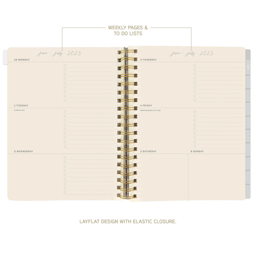Graphique de France Paper Block Print Floral 6 x 8 18-Month Hardbound Spiral Planner