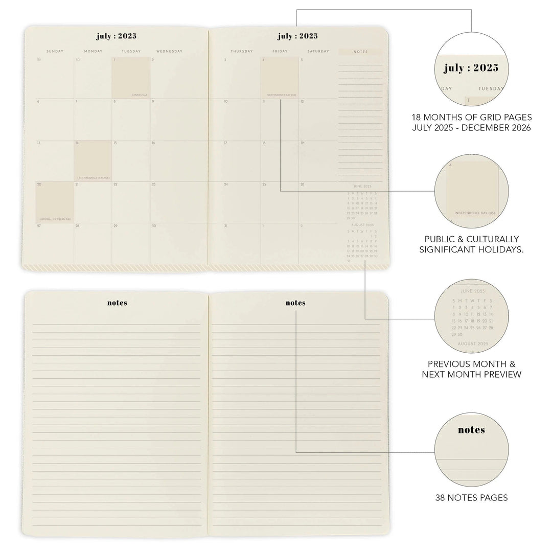 Graphique de France Paper Floral 8 x 10 18-Month Monthly Planner