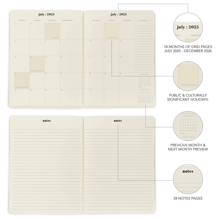 Graphique de France Paper Floral 8 x 10 18-Month Monthly Planner