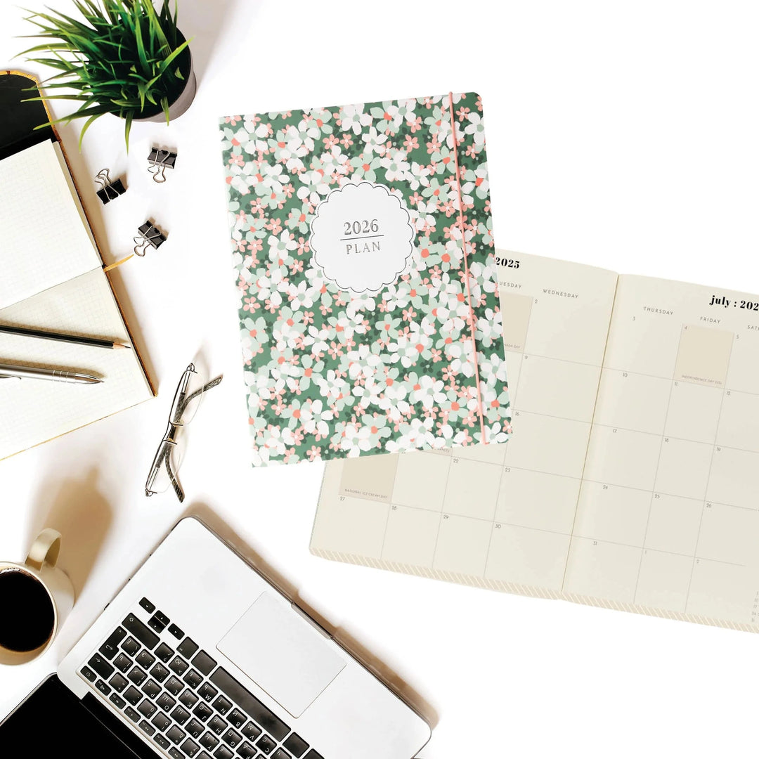 Graphique de France Paper Floral 8 x 10 18-Month Monthly Planner
