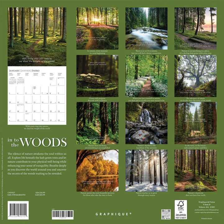 Graphique de France Paper In to the Woods Wall Calendar
