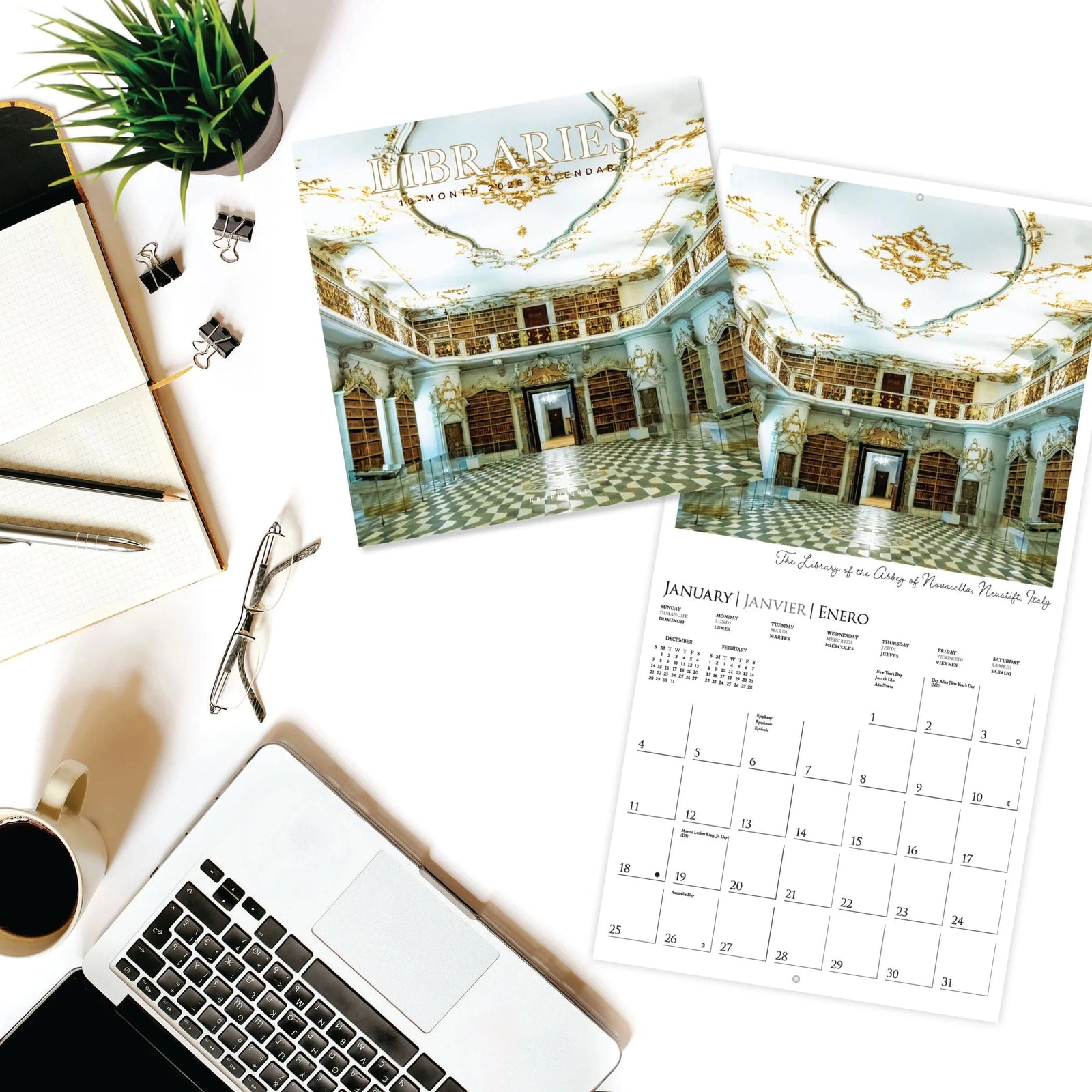 Graphique de France Paper Libraries 12 x 12 2026 Wall Calendar