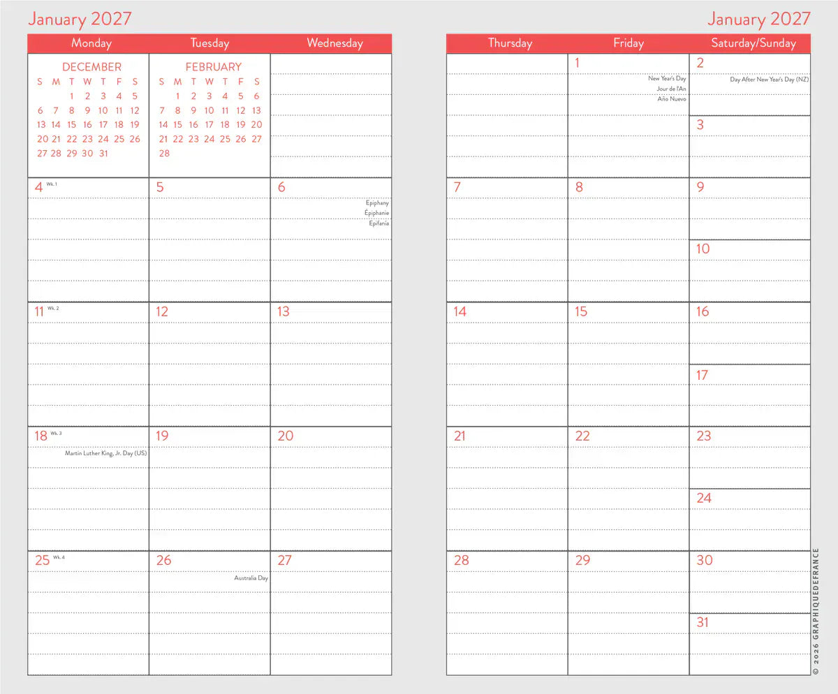 Graphique de France Paper Peanuts: Happiness Is 2-Year Pocket Planner