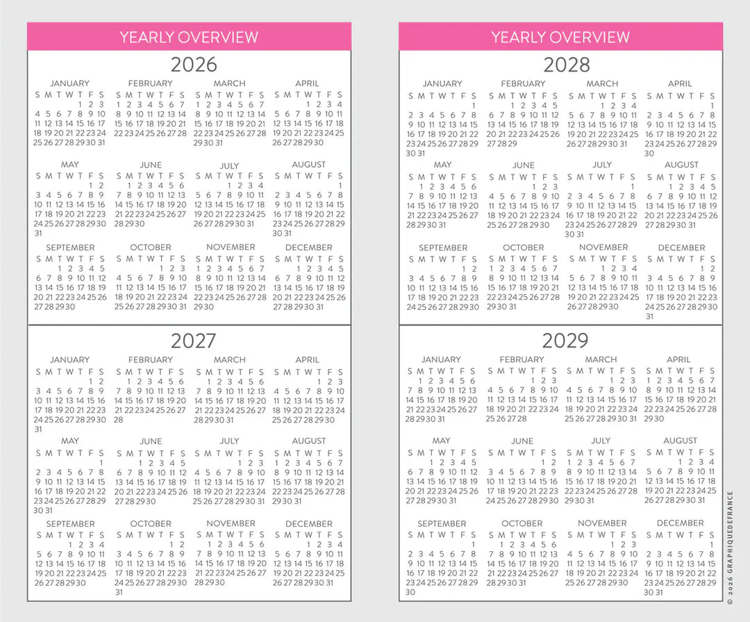 Graphique de France Paper Typographic 2-Year Pocket Planner