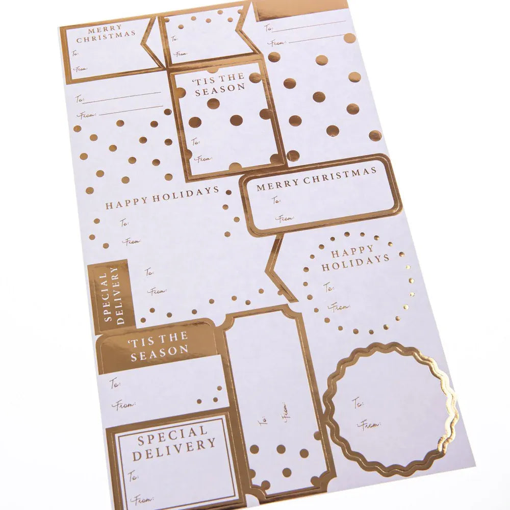 Graphique de France Party Modern Gold Holiday Gift Labels