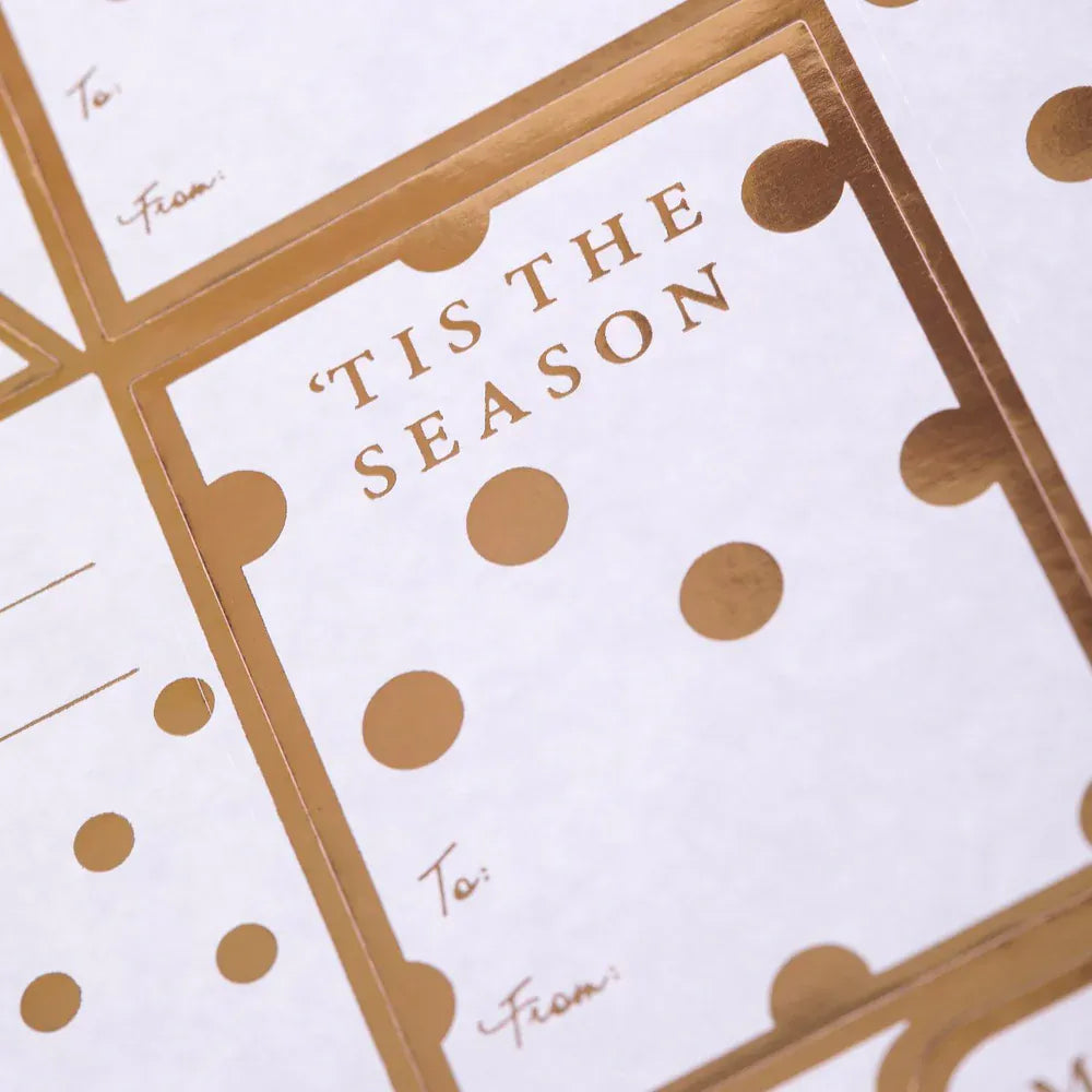 Graphique de France Party Modern Gold Holiday Gift Labels