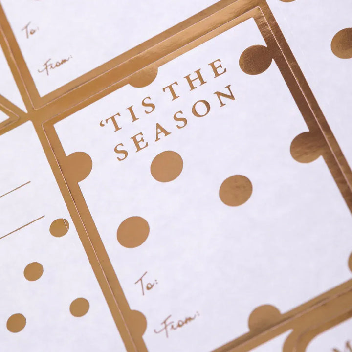 Graphique de France Party Modern Gold Holiday Gift Labels