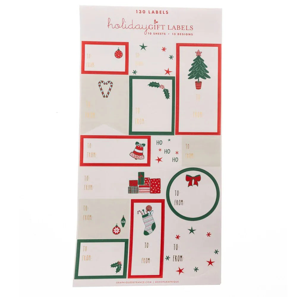 Graphique de France Party Whimsical Holiday Gift Labels