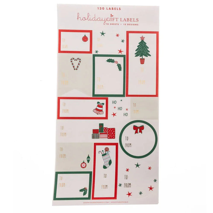 Graphique de France Party Whimsical Holiday Gift Labels