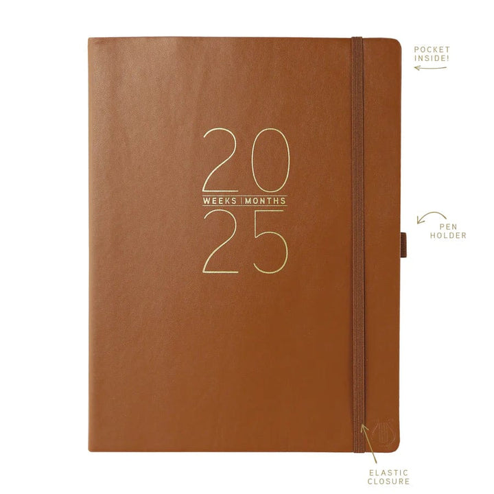 Graphique de France Planner Apollo Brown 8 x 10 18-Month Vegan Leather Planner