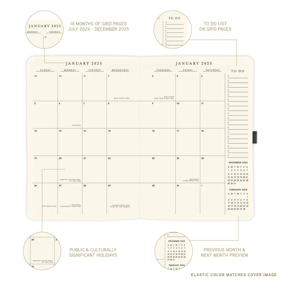 Graphique de France Planner Best Life 6 x 8 18-Month Vegan Leather Planner