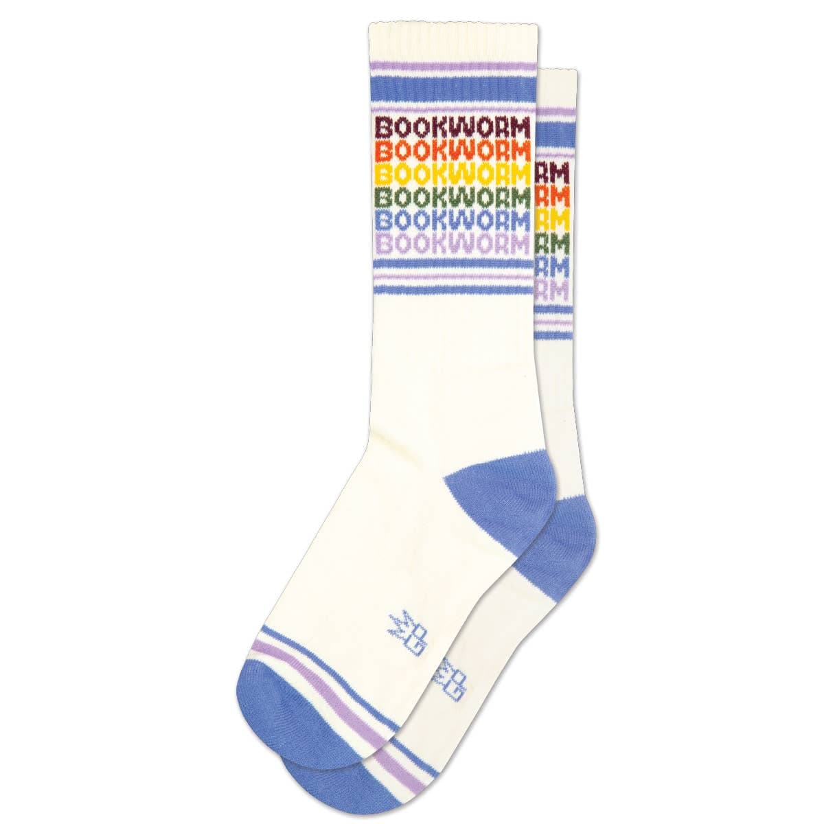 Gumball Poodle Fashion Bookworm - Vintage Rainbow repeat Gym Crew Socks