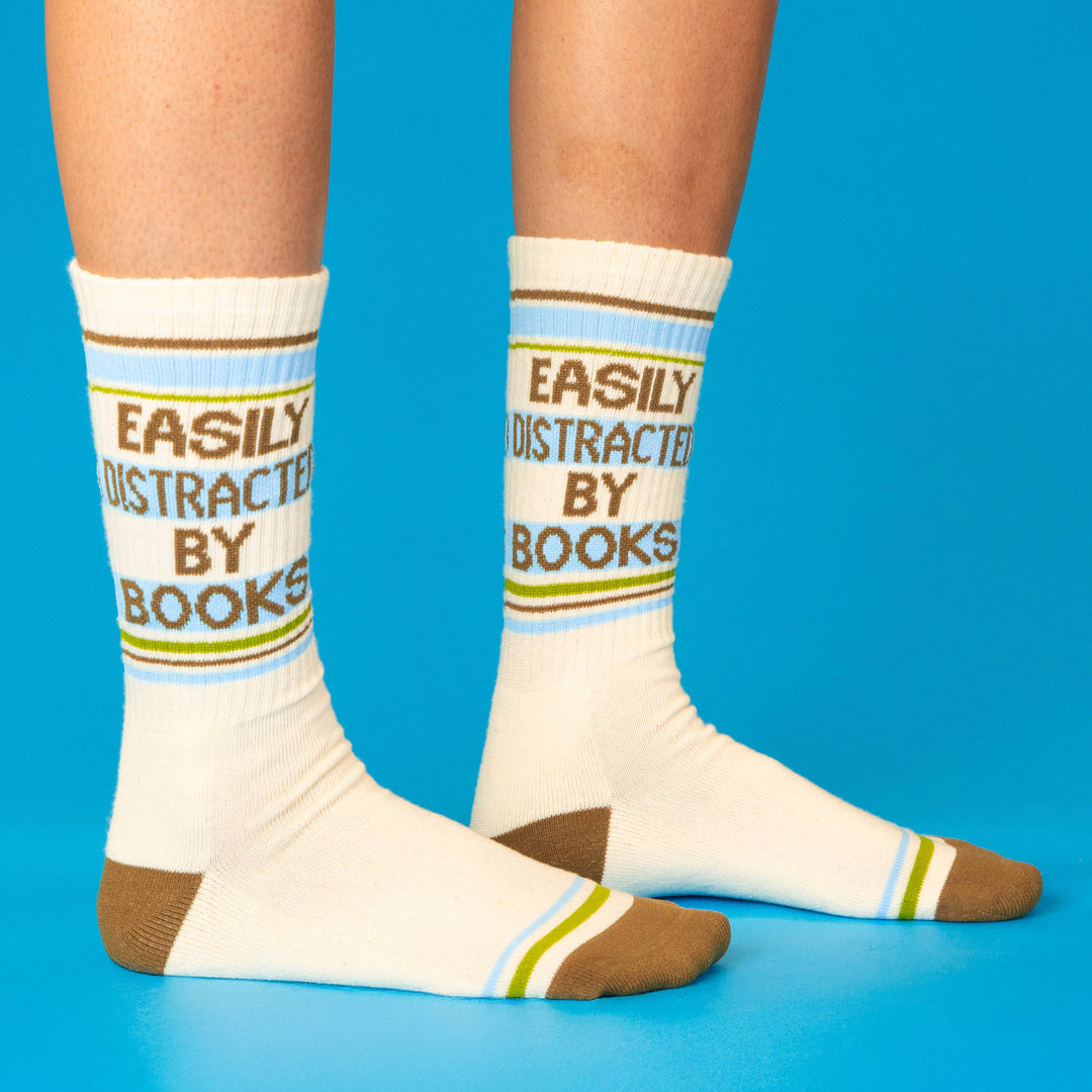 Gumball Poodle Fashion Easily Distracted By Books Gym Crew Socks