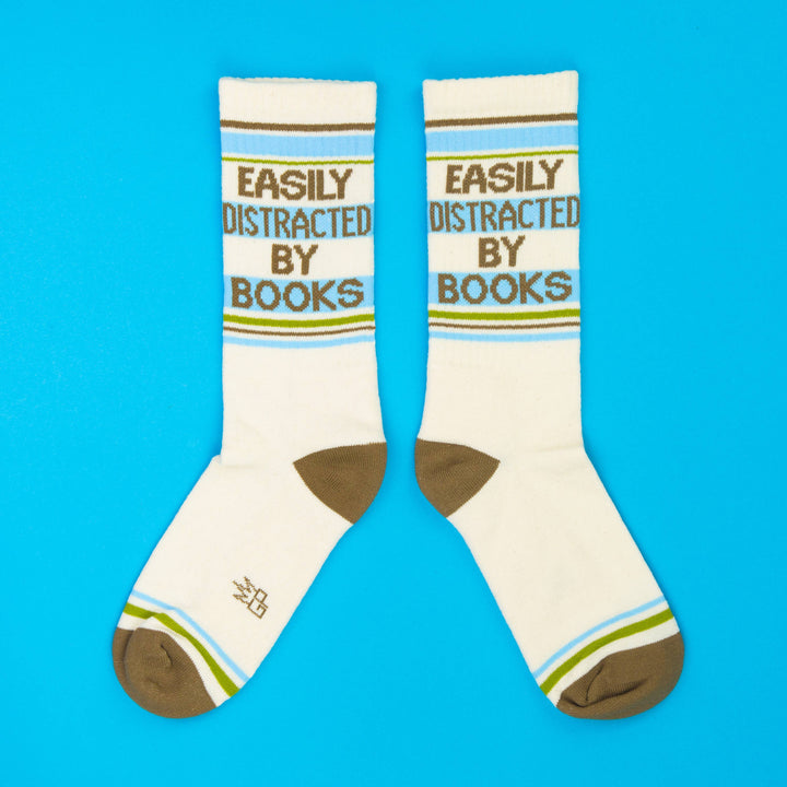 Gumball Poodle Fashion Easily Distracted By Books Gym Crew Socks