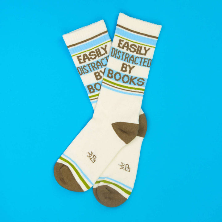 Gumball Poodle Fashion Easily Distracted By Books Gym Crew Socks