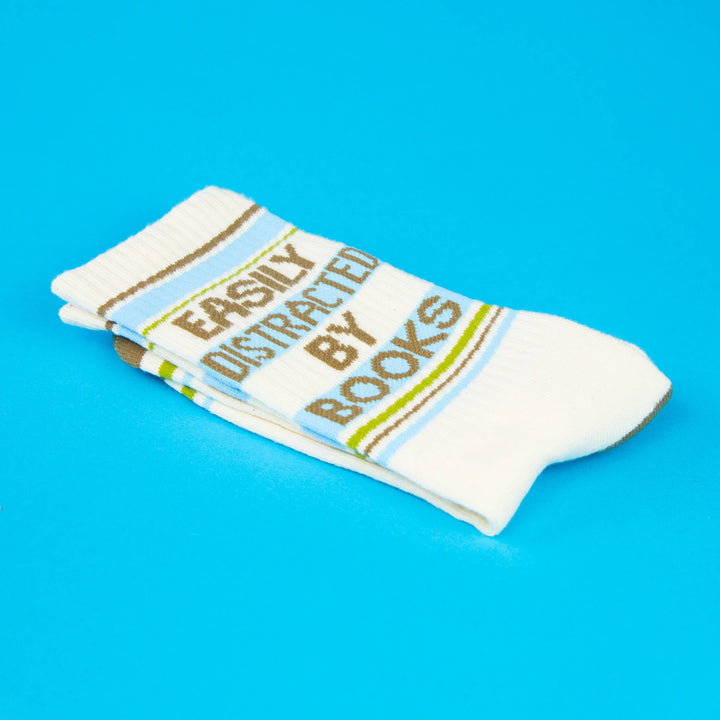 Gumball Poodle Fashion Easily Distracted By Books Gym Crew Socks