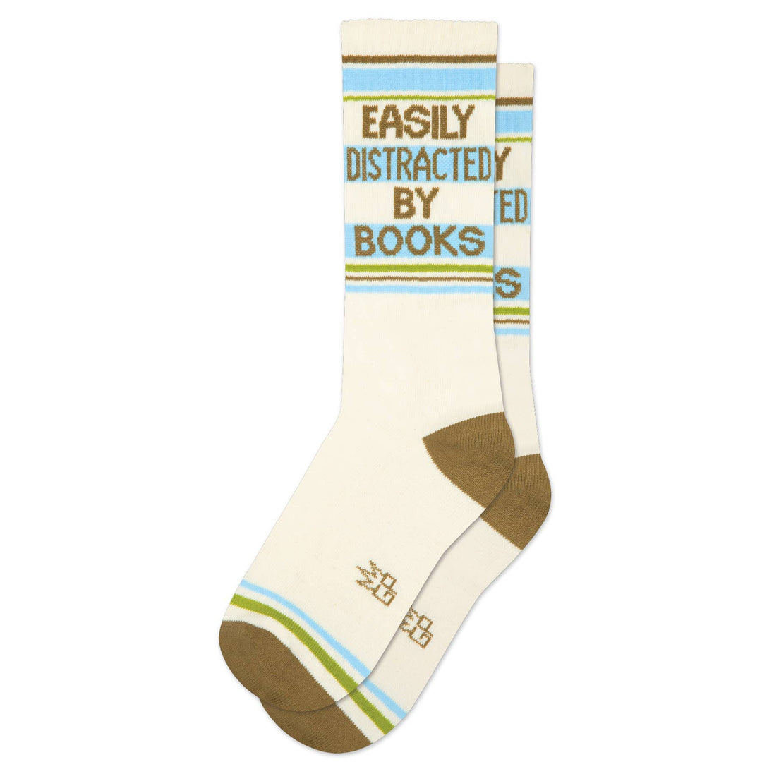 Gumball Poodle Fashion Easily Distracted By Books Gym Crew Socks