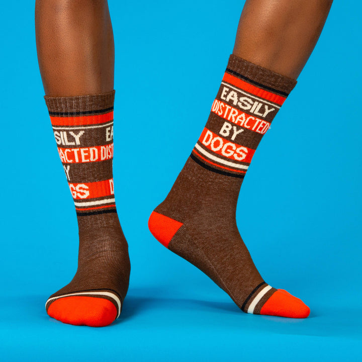 Gumball Poodle Fashion Easily Distracted By Dogs Gym Crew Socks