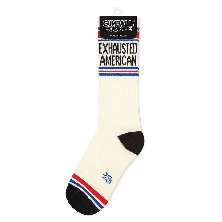 Gumball Poodle Fashion Exhausted American Gym Crew Socks