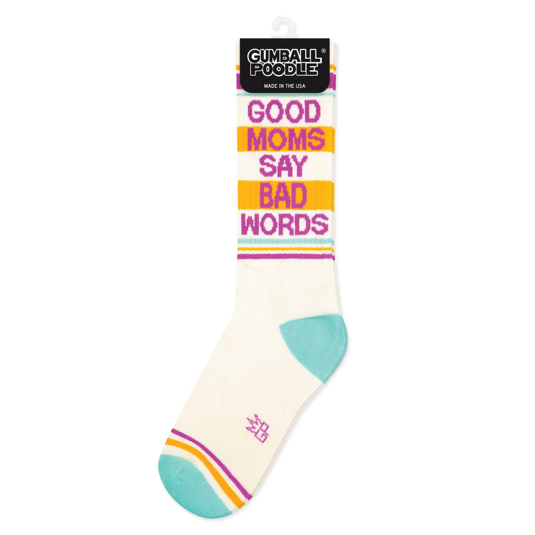 Gumball Poodle Fashion Good Moms Say Bad Words Gym Crew Socks