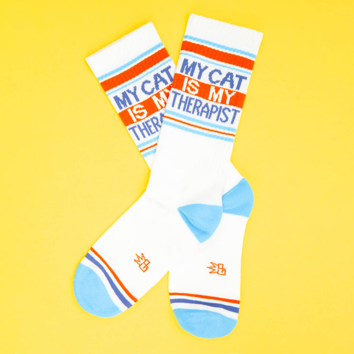 Gumball Poodle Fashion My Cat Is My Therapist Gym Crew Socks