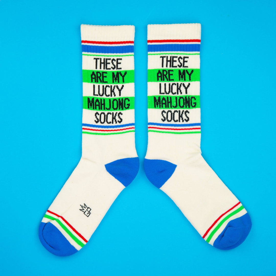 Gumball Poodle Fashion These Are My Lucky Mahjong Socks Gym Crew Socks