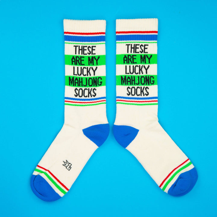 Gumball Poodle Fashion These Are My Lucky Mahjong Socks Gym Crew Socks