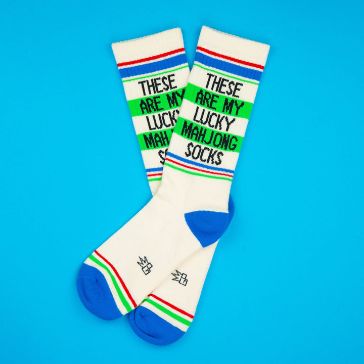 Gumball Poodle Fashion These Are My Lucky Mahjong Socks Gym Crew Socks