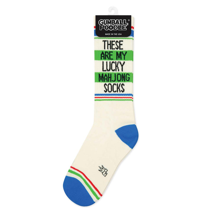 Gumball Poodle Fashion These Are My Lucky Mahjong Socks Gym Crew Socks