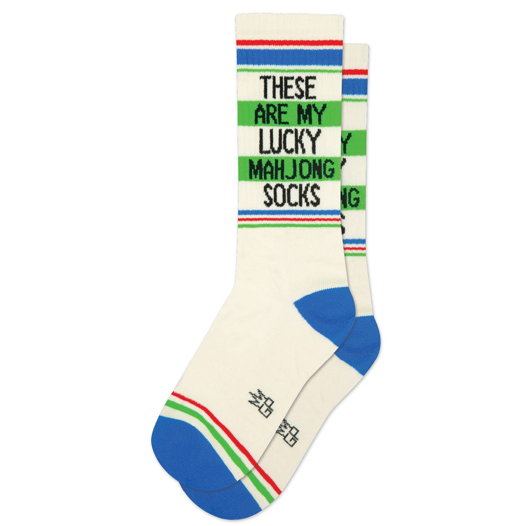 Gumball Poodle Fashion These Are My Lucky Mahjong Socks Gym Crew Socks