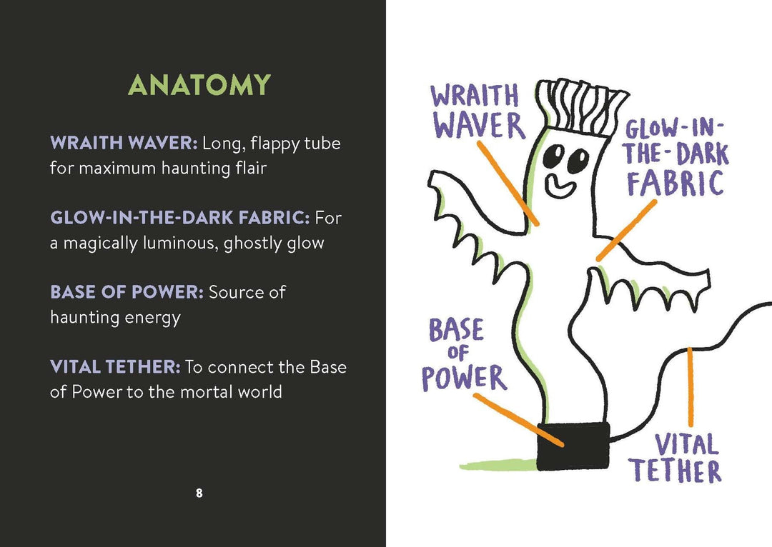 Hachette Gifts Wacky Waving Inflatable Tube Ghost: Glows in the Dark!