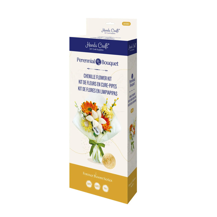 Hands Craft Gifts Chenille Flower Bouquet Craft Kit - Orange Flowers