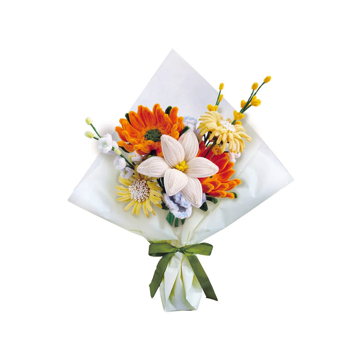 Hands Craft Gifts Chenille Flower Bouquet Craft Kit - Orange Flowers