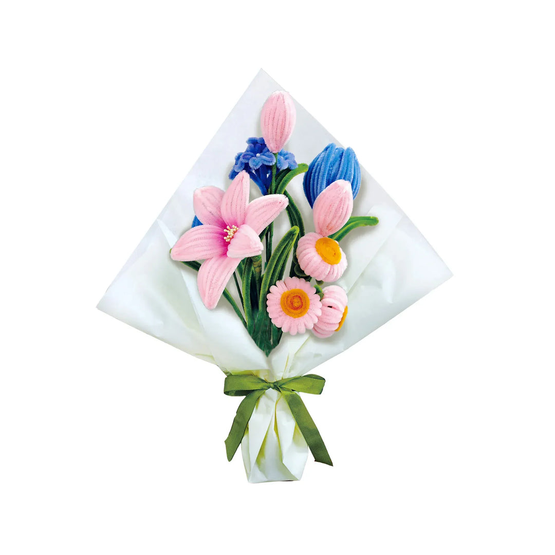 Hands Craft Gifts Chenille Flower Bouquet Craft Kit - Pink & Blue Flowers