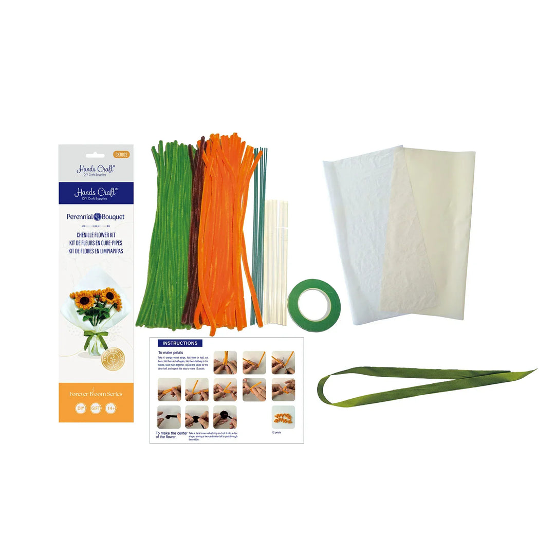Hands Craft Gifts Chenille Flower Bouquet Craft Kit - Sunflowers