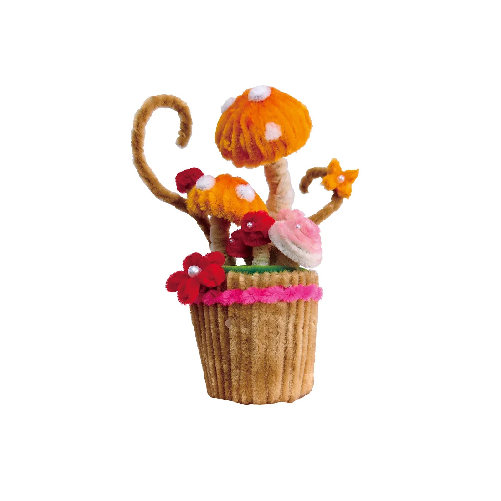 Hands Craft Gifts Chenille Mushroom Cupcake Craft Kit
