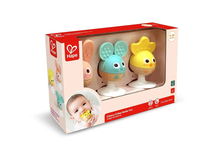 Hape Baby Cheery Critter Rattle Trio | Hape