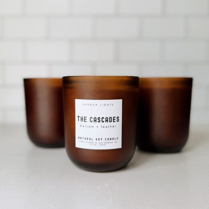 Harbor Lights Gifts The Cascades (Balsam & Leather ) Candle