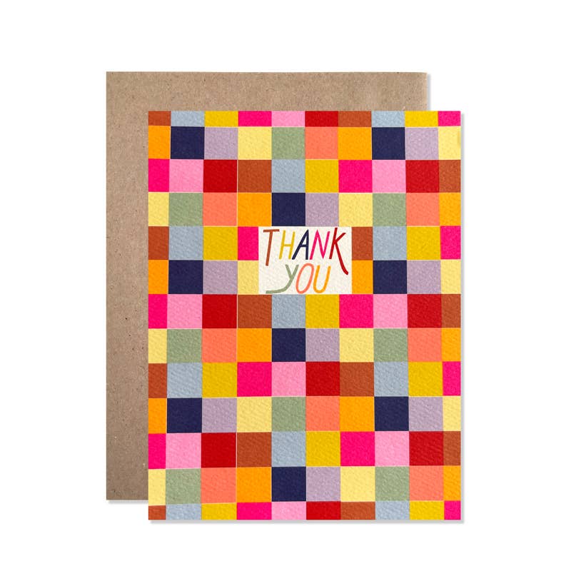 Hartland Cards Cards Thank you Checkered Set Of 8 