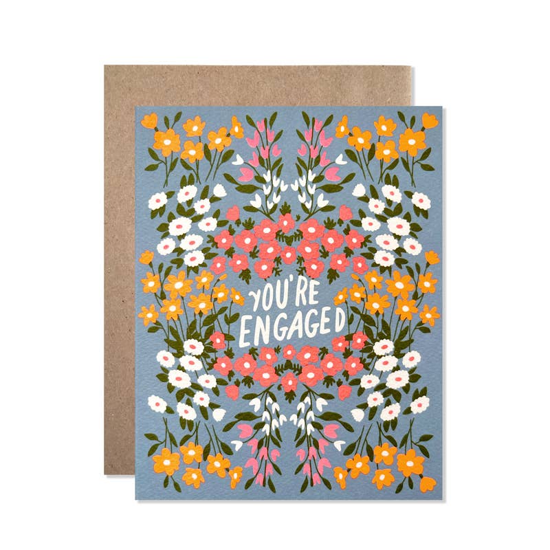 Hartland Cards Cards You're Engaged Blue Garden