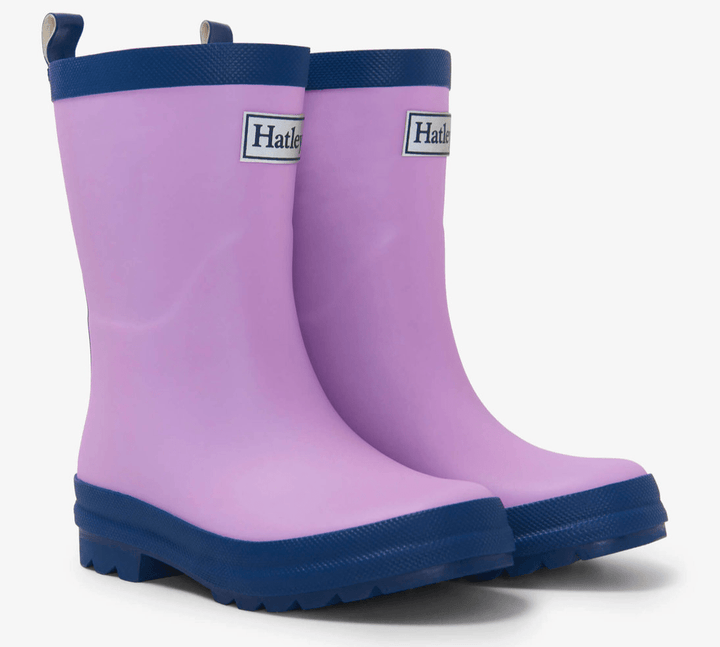 Hatley Baby & Toddler Lilac And Navy Matte Rain Boots