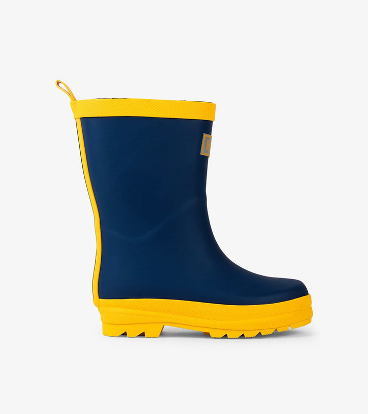 Hatley Footwear Navy & Yellow Matte Rain Boots