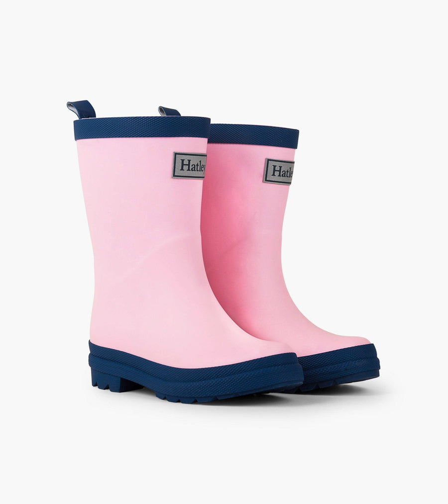 Hatley Footwear Pink and Navy Matte Rain Boots